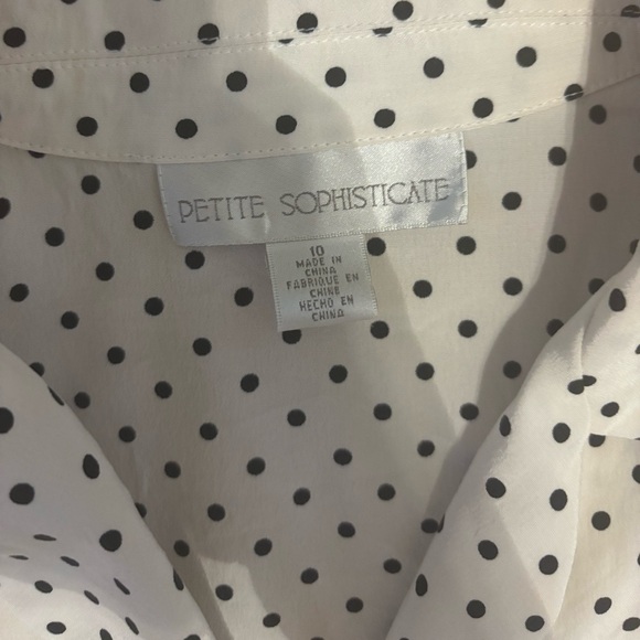 100% Silk Polka Dot Blouse - Picture 2 of 11
